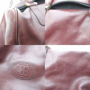 BALENCIAGA ハンドバッグ トート ミニボストン ロゴ レザー ゴールドカラー金具 バーガンディー ワイン 赤 レッド 0406 ECR17