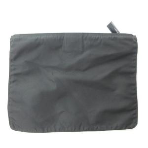 PRADA ロゴ ナイロン クラッチバッグ セカンドバッグ ポーチ オーガナイザー 三角プレート 黒 ブラック 0309 ECR17