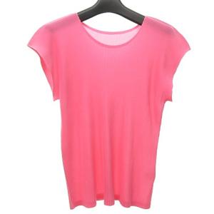 イッセイミヤケ ISSEY MIYAKE 美品 ノースリーブ カットソー 袖なし 無地 日本製 ピンク 3 M位 ECR17
