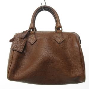 ミニボストンバッグ ハンド ロゴ レザー 革 茶 ブラウン 0311 ECR17