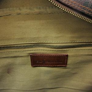 POLO RALPH LAUREN メッセンジャーバッグ ショルダーバッグ チェック 切替 レザー 茶 ブラウン ECR17 0224