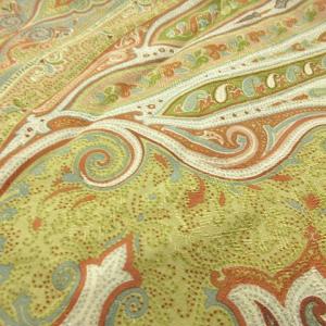 ETRO 美品 ペイズリー スカーフ ストール ショール ウール シルク 総柄 イタリア製 オレンジ マルチカラー 0323 ECR17