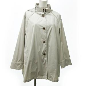 Aquascutum 大きいサイズ スプリングコート ジャケット フーディ ベスト付き ストライプ ライトグレー 17 0220