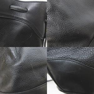 BALLY ショルダーバッグ 斜め掛け 巾着 ロゴ ゴールドカラー金具 レザー 黒 ブラック 0524