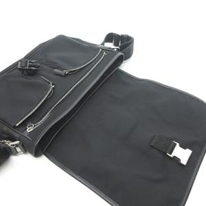 COACH 6411 メッセンジャーバッグ ショルダーバッグ クロスボディ レザー× ファブリック A4収納可能 黒 ブラック 0320