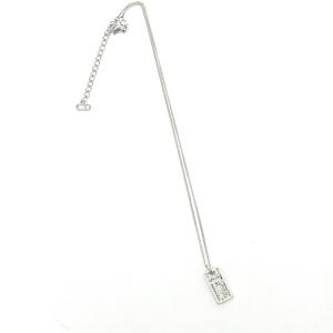 Dior ネックレス ロゴ スクエア チェーン 銀色 シルバーカラー ペンダント アクセサリー 0314 ECR17