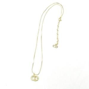Christian Dior ネックレス CDロゴ チェーン 金色 ゴールドカラー ペンダント アクセサリー 0314 ECR17