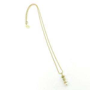 Christian Dior ネックレス CDロゴ フェイクパール チェーン 金色 ゴールドカラー ペンダント アクセサリー 0314 ECR17