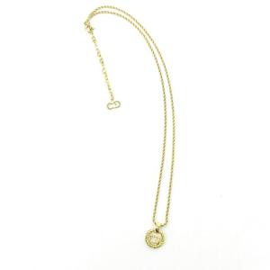 Christian Dior ネックレス CDロゴ サークル チェーン 金色 ゴールドカラー ペンダント アクセサリー 0314 ECR17