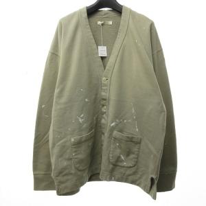 OLD JOE PATINA SWEAT BUTTON CARDY カーディガン ペイント ペンキ 長袖 221OJ-CT04 EUCALYPTUS