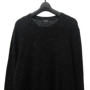 A.P.C. 美品 ニット セーター メランジ調 長袖 ウール 黒 ブラック L 0312