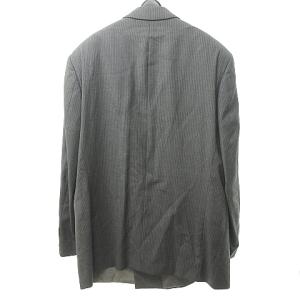 HUGO BOSS 大きいサイズ super100 ストライプ ダブル スーツ テーラード ジャケット パンツ スラックス 上下 国内正規品 灰