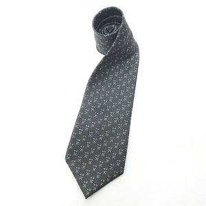 ネクタイ ワイドタイ セッテピエゲ シルク100％ 総柄 ビジネス フォーマル ブラック系 0413