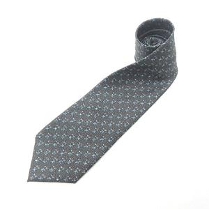 BVLGARI ネクタイ ワイドタイ セッテピエゲ シルク100％ 総柄 ビジネス フォーマル ブラック系 0413