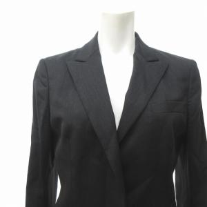 RALPH LAUREN スカートスーツ セットアップ シングル 1B ビジネス フォーマル ストレッチ ウール 灰 グレー 11 13 約L XL