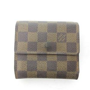 LOUIS VUITTON N61652 ポルトモネ ビエ カルトクレディ ダミエ 三つ折り財布 ダブルホック 総柄 茶 ブラウン 0419