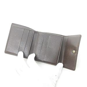 LOUIS VUITTON N61652 ポルトモネ ビエ カルトクレディ ダミエ 三つ折り財布 ダブルホック 総柄 茶 ブラウン 0419