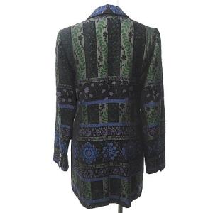 KENZO 美品 シルク混 花刺繍 総柄 テーラードジャケット ブレザー フラワー 長袖 マルチ 38 約M 0423