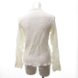 me ISSEY MIYAKE カリフラワー カーディガン シャツ ブラウス カットソー ストレッチ 長袖 コットン 白 ホワイト 0424
