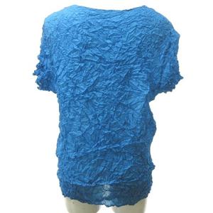 ISSEY MIYAKE 白タグ MERINGE メレンゲ シワ加工 シャツ カットソー クルーネック 日本製 IM94-FJ628 M 青 ブルー