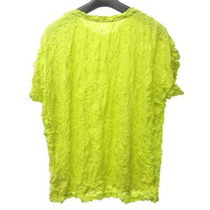 me ISSEY MIYAKE タグ付き 近年 MERINGE メレンゲ Tシャツ カットソー トップス シワ加工 クラッシュプリーツ ポリエステル 蛍光色