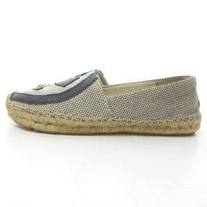 TORY BURCH LONNIE FLATE SPADRILE ロゴ エスパドリーユ スリッポン ジュート フラット シューズ 6 約23cm