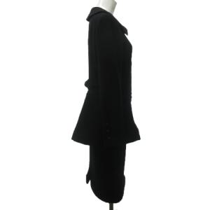 CHANEL 08A セットアップ スカートスーツ フラワー ボタン 裏地 カメリア柄 ひざ丈 ブラック 40