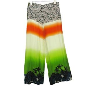 Jean Paul GAULTIER FEMME ワイドパンツ シルク グラデーション 花柄 42 マルチカラー