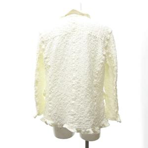 me ISSEY MIYAKE カリフラワー フリル シャツ ジャケット カーディガン コットン MI32FD211 日本製 F 白 ホワイト 0504 NGA35