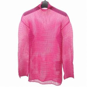 ボックスプリーツ ハイネック シャツ カットソー 日本製 IM63-FJ931 M ピンク 0504 NGA35