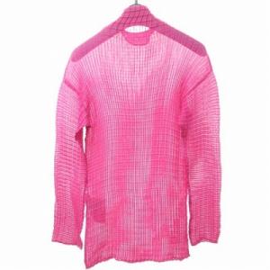 ISSEY MIYAKE ボックスプリーツ ハイネック シャツ カットソー 日本製 IM63-FJ931 M ピンク 0504 NGA35