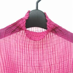 ISSEY MIYAKE ボックスプリーツ ハイネック シャツ カットソー 日本製 IM63-FJ931 M ピンク 0504 NGA35