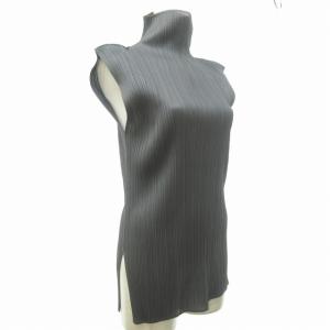 イッセイミヤケ ランダムプリーツカットソー サイドスリット 3 グレー