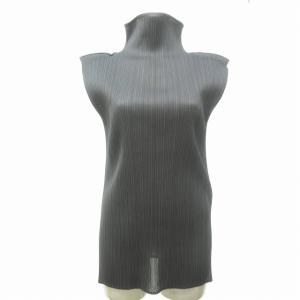 PLEATS PLEASE ISSEY MIYAKE イッセイミヤケ ランダムプリーツカットソー サイドスリット 3 グレー