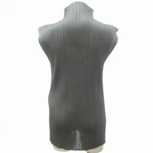 PLEATS PLEASE ISSEY MIYAKE イッセイミヤケ ランダムプリーツカットソー サイドスリット 3 グレー
