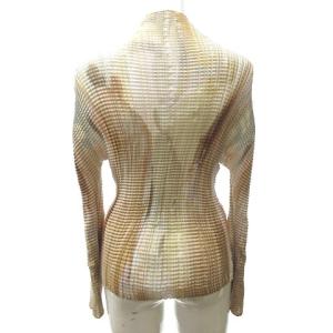 ISSEY MIYAKE マーブルプリントボックスプリーツシャツ M ベージュ