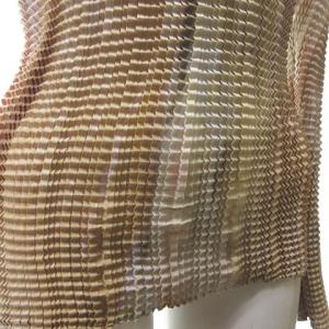 ISSEY MIYAKE マーブルプリントボックスプリーツシャツ M ベージュ