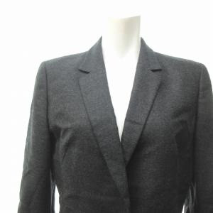 VALENTINO VAL 美品 スカートスーツ セットアップ ウール 灰 グレー 11 約L 0517