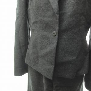 VALENTINO VAL 美品 スカートスーツ セットアップ ウール 灰 グレー 11 約L 0517