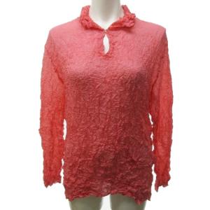 90s 99AW メレンゲ ブラウス カットソー シワ加工 クラッシュ プリーツ 長袖 ピンク M NGA35 0517