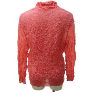 ISSEY MIYAKE 90s 99AW メレンゲ ブラウス カットソー シワ加工 クラッシュ プリーツ 長袖 ピンク M NGA35 0517