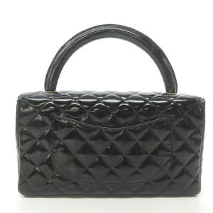 CHANEL 90's ヴィンテージ マトラッセ ハンドバッグ トップハンドル パテントレザー ココマーク