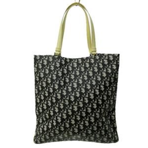 Christian Dior トートバッグ トロッター ナンバリング NO.2 PVC 切替 エナメル レザー グレー