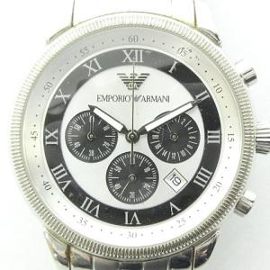 腕時計 クロノグラフ ローマンインデックス クォーツ AR-0566 可動品 電池交換済 シルバーカラー 0520