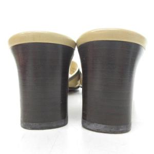 BALLY スライド サンダル ミュール チャンキーヒール バイカラー イタリア製 37.5 約23.5?24cm ベージュ 0526