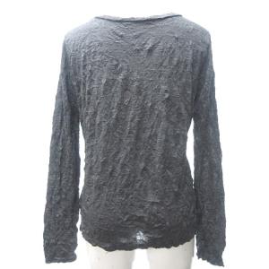 me ISSEY MIYAKE クラッシュプリーツ カットソー シワ加工 半袖  日本製 エステル ウール混 MI24JK603 グレー F 0527