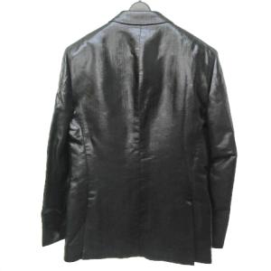 GUCCI テーラードジャケット ブレザー 光沢 ストレッチ 総裏 2B 黒 48