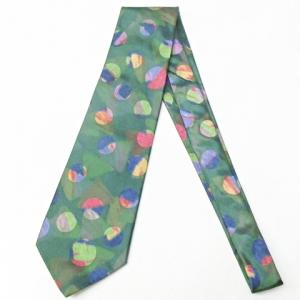 PAUL SMITH 美品 ヴィンテージ 幾何学柄 ネクタイ シルク ドット 総柄 ビジネス 緑 グリーン 系 NGA35 0615