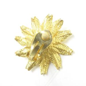 KENZO 美品 ヴィンテージ イヤリング フェイクパール フラワーモチーフ アクセサリー 金色 ゴールドカラー 0612 NGA35