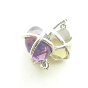 Jean Paul GAULTIER イヤリング 片耳 スイング チェーン ロゴ アクセサリー パープル ベージュ系